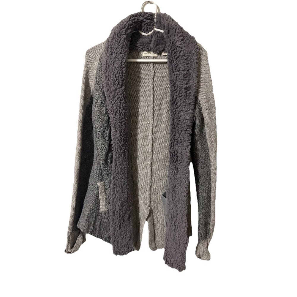 Sleeping on Snow Anthropologie Gray Cardigan Sweater Cotton, Wool Blend Size XS
